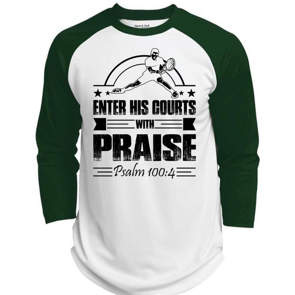 Enter His Courts With Praise T Shirt, I Love Tennis T Shirt, Awesome T-Shirts  (Polyester Game Baseball Jersey)