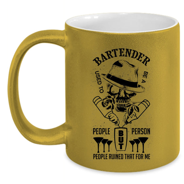 Cool Coffee Mug, Bartender Used To Be A People Person Accent Mug