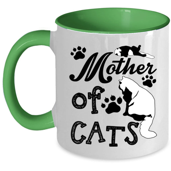 Gift For Cat Mom Coffee Mug, Mother Of Cats Accent Mug