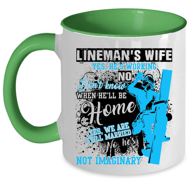 Cute Lineman's Wife Coffee Mug, Lineman's Wife Accent Mug