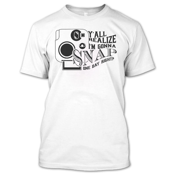 A black t-shirt with the shopify logo