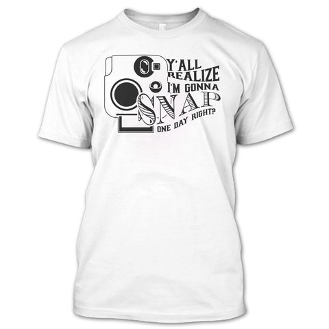 A black t-shirt with the shopify logo