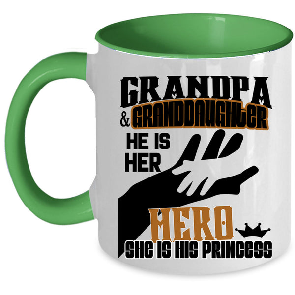 Best Grandpa Coffee Mug, Grandpa And Granddaughter Accent Mug