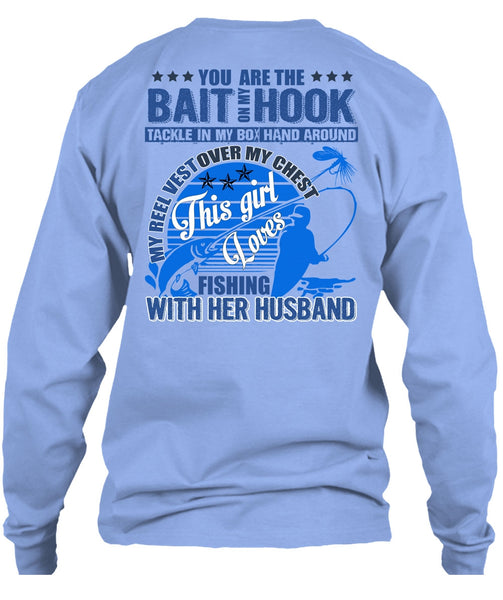 Fishing With Her Husband T Shirt, I Love Fishing T Shirt