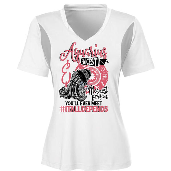 Aquarius Nicest Meanest Person T Shirt, I Love Aquarius T Shirt, Awesome T-Shirts