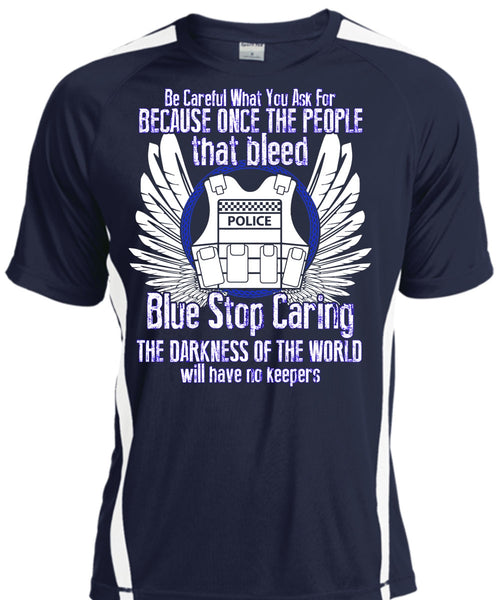 Blue Stop Caring T Shirt, The Darkness Of The World T Shirt, Cool Shirt