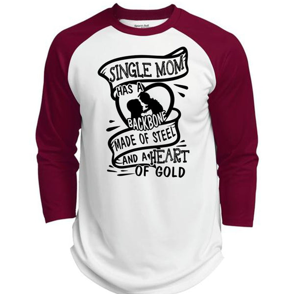Single Mom Has A Backbone Made Of Steel T Shirt, I Love Mother T Shirt, Awesome T-Shirts  (Polyester Game Baseball Jersey)