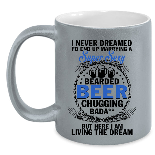 Just Married Coffee Mug, I'd End Up Marrying A Bearded Beer Accent Mug