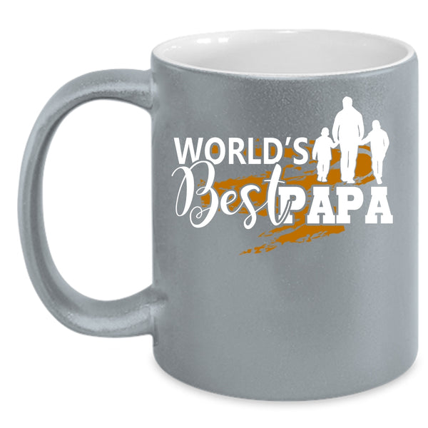 World's Best Papa Coffee Mug, Cool Gift For Dad Coffee Cup
