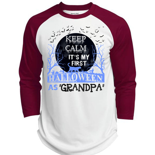 Keep Calm It's My First Halloween As Grandpa T Shirt, Wait For Halloween T Shirt, Awesome T-Shirts  (Polyester Game Baseball Jersey)