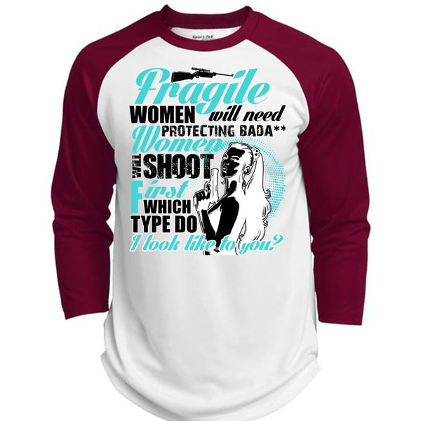 Women Will Shoot T Shirt, I Love Gunning T Shirt, Awesome T-Shirts  (Polyester Game Baseball Jersey)