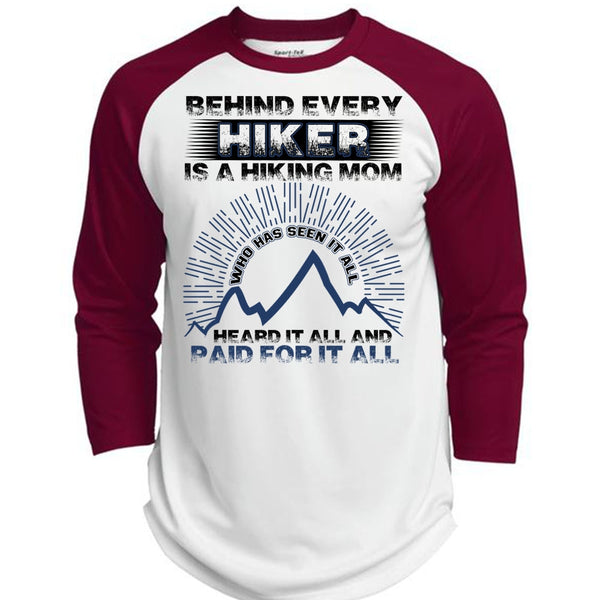 Behind Every Hiker Is A Hiking Mom T Shirt, I Love Hiking T Shirt, Awesome T-Shirts  (Polyester Game Baseball Jersey)