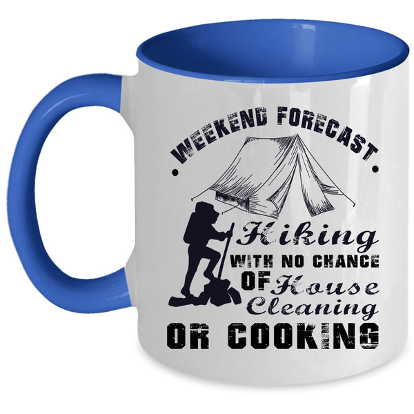 Outdoor Coffee Mug, Weekend Forecast Hiking Accent Mug