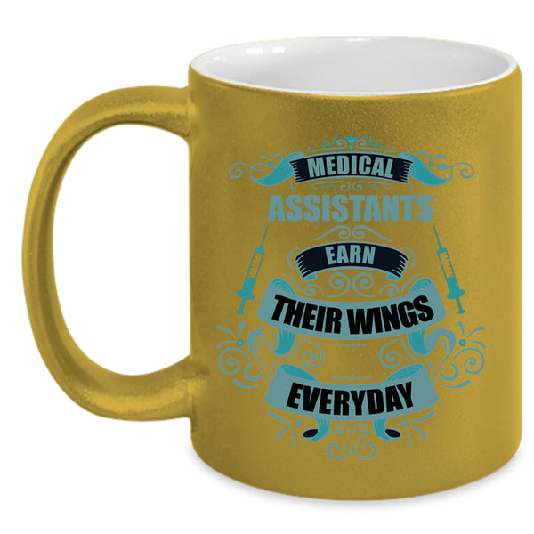 Medical Coffee Mug, Medical Assistants Earn Their Wings Accent Mug