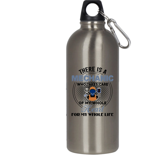 There Is A Mechanic 20 oz Stainless Steel Bottle,Cool Gift For Mechanic Outdoor Sports Water Bottle