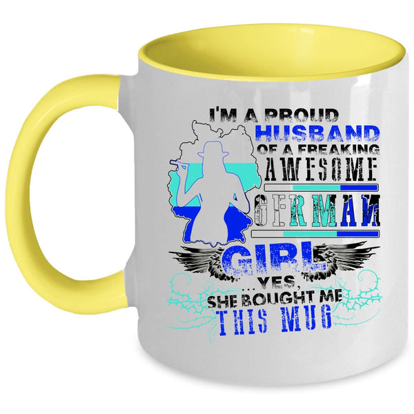 Married Coffee Mug, I'm A Proud Husband Of A German Girl Accent Mug