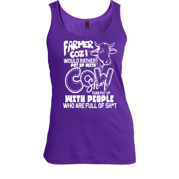 Farmer Cozi T Shirt, Rather Put Up With Cow T Shirt, Cool T Shirt