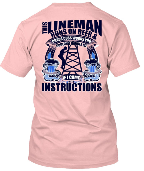 This Lineman Runs On Beer T Shirt, I Love Lineman T Shirt