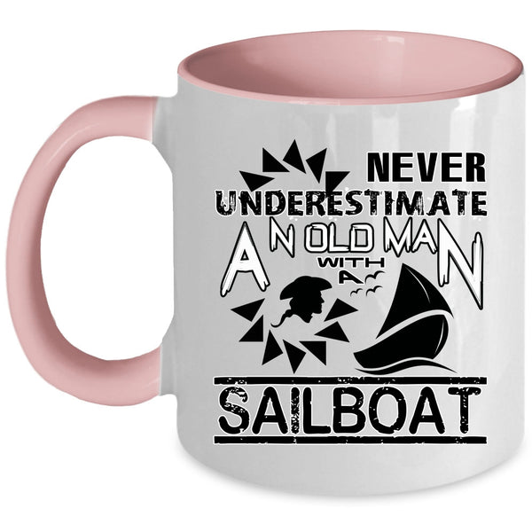 Funny Grandpas Coffee Mug, An Old Man With A Sailboat Accent Mug