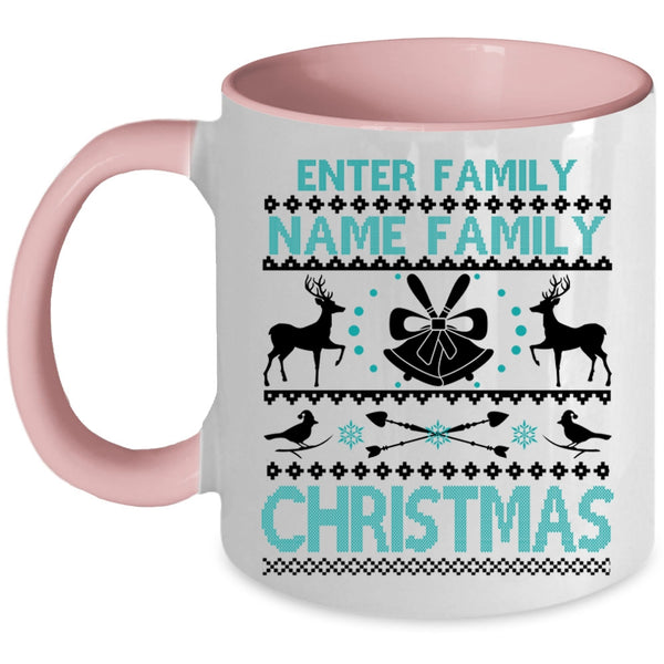 Christmas Family Vacation Coffee Mug, Enter Family Name Family Christmas Accent Mug