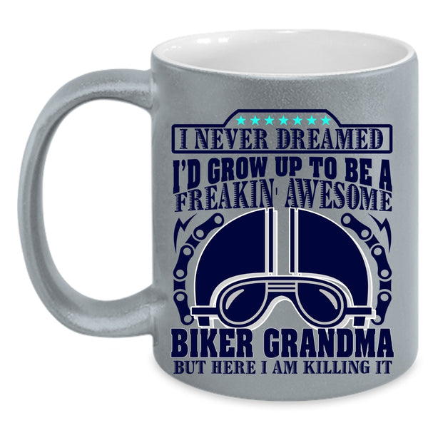 Awesome Grandma Coffee Mug, I'd Grow Up To Be A Biker Grandma Accent Mug
