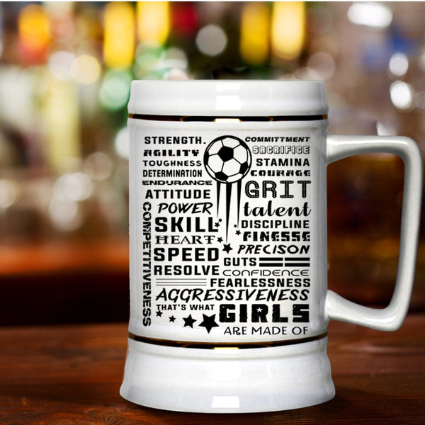 Funny Gift For Pretty Girls Beer Stein 22oz, Cool Soccer Players Beer Mug