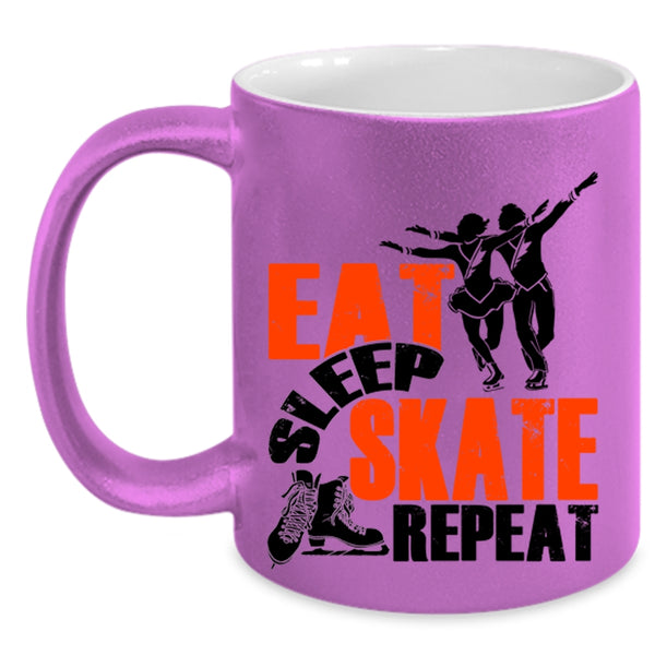 Cool Teacher Coffee Mug, Eat Sleep Skate Repeat Accent Mug