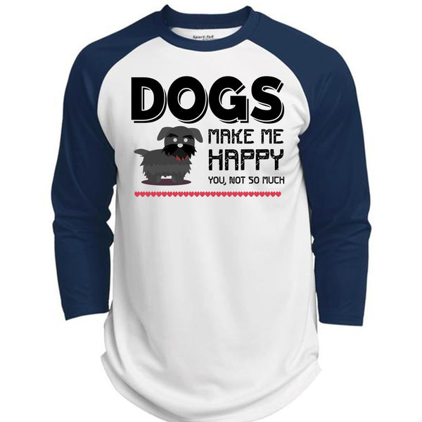 Dogs Make Me Happy You T Shirt, My Favorite T Shirt  (Polyester Game Baseball Jersey)
