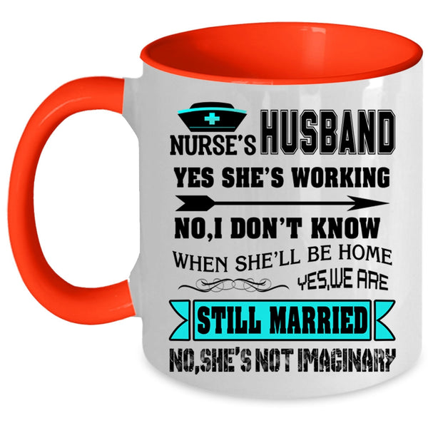 Cute Gift For Nurse's Husband Coffee Mug, Nurse's Husband Accent Mug