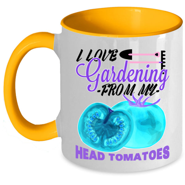 From My Head Tomatoes Coffee Mug, I Love Gardening Accent Mug