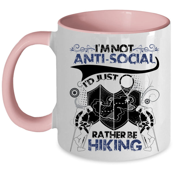 I Love Hiking Coffee Mug, I'd Just Rather Be Hiking Accent Mug