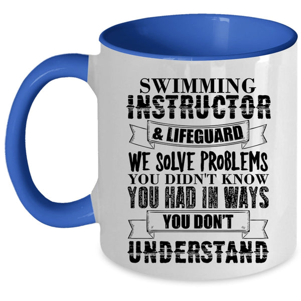Cool Instructor Coffee Mug, Swimming Instructor And Lifeguard Accent Mug