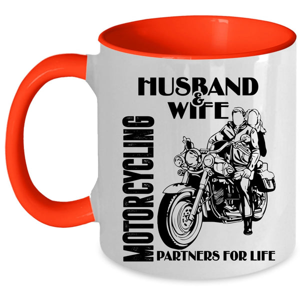 Motorcycling Partners For Life Coffee Mug, Husband And Wife Accent Mug