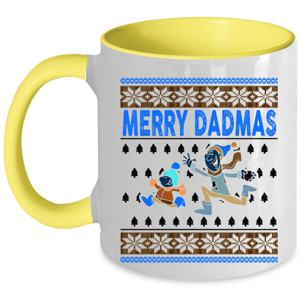 Christmas Gift For Dad Coffee Mug, Merry Dadmas Accent Mug