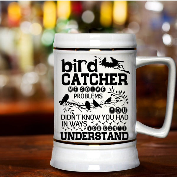 Lovely Bird Catcher Beer Stein 22oz, Bird Catcher Beer Mug