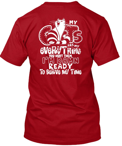 My Cats Are My Everything T Shirt, I'm Damn Ready To Serve My Time T Shirt