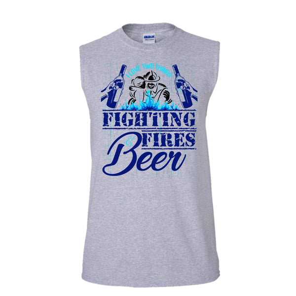 My Time In Bunker Gear Is Over T Shirt, Gift For Firefighter T Shirt, Awesome t-shirts (Men's Cotton Sleeveless)