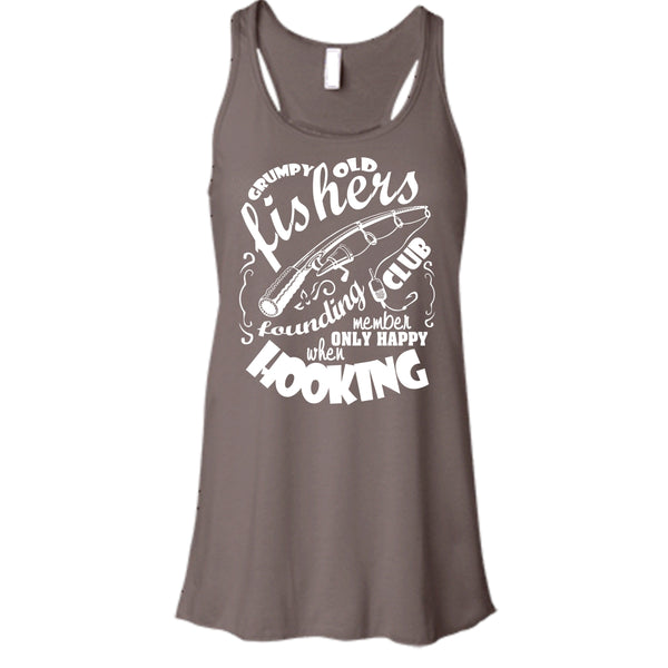 Grumpy Old Fishers T Shirt, Only Happy When Hooking T Shirt, Cool T Shirt