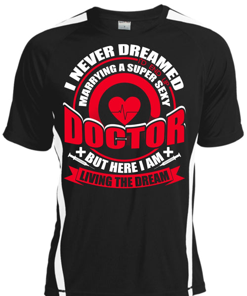 A black t-shirt with the shopify logo