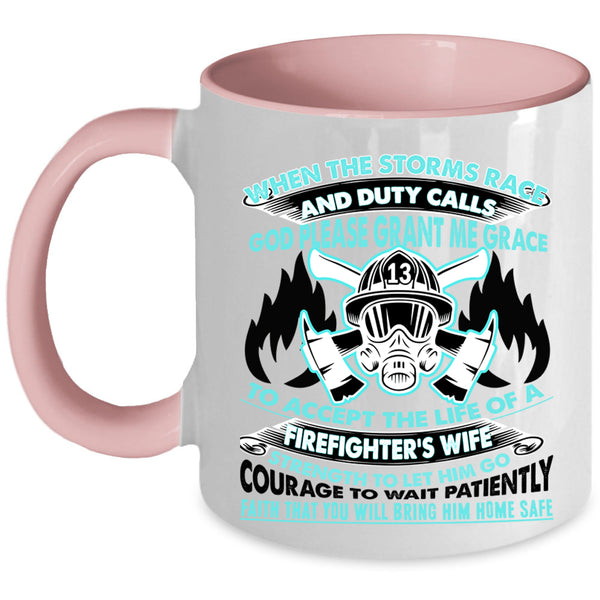 Beautiful Wife Coffee Mug, The Life Of A Firefighter's Wife Accent Mug