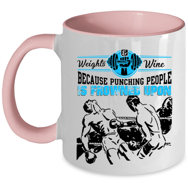 Cool Gift For My Son Coffee Mug, Weights Wine Accent Mug