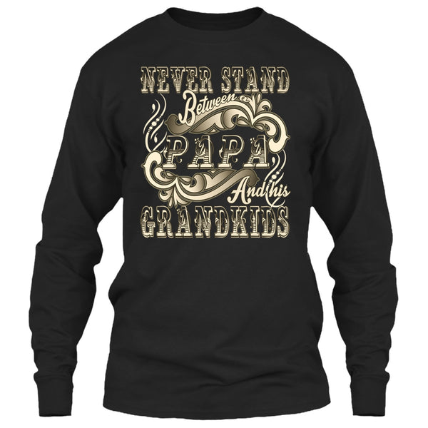 Never Stand Between T Shirt, Papa And His Grandkids T Shirt