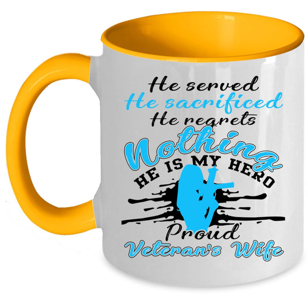 I Love Veteran Coffee Mug, Proud Veteran's Wife Accent Mug