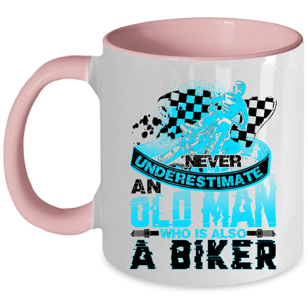 Awesome Gift For Grandfather Coffee Mug, An Old Man Is A Biker Accent Mug