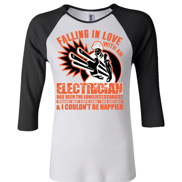 Falling In Love With An Electrician T Shirt, I Love Electrician T Shirt, Awesome T-Shirts