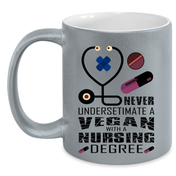 Cool Vegan Coffee Mug, A Vegan With A Nursing Degree Accent Mug