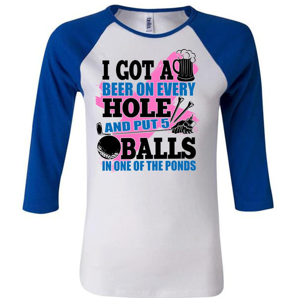 I Got A Beer On Every Hole T Shirt, I Love Golf T Shirt, Awesome T-Shirts