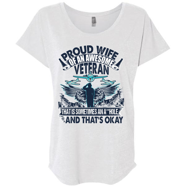 Proud Wife Of An Awesome Veteran T Shirt, I Love Veteran T Shirt, Awesome T-Shirts