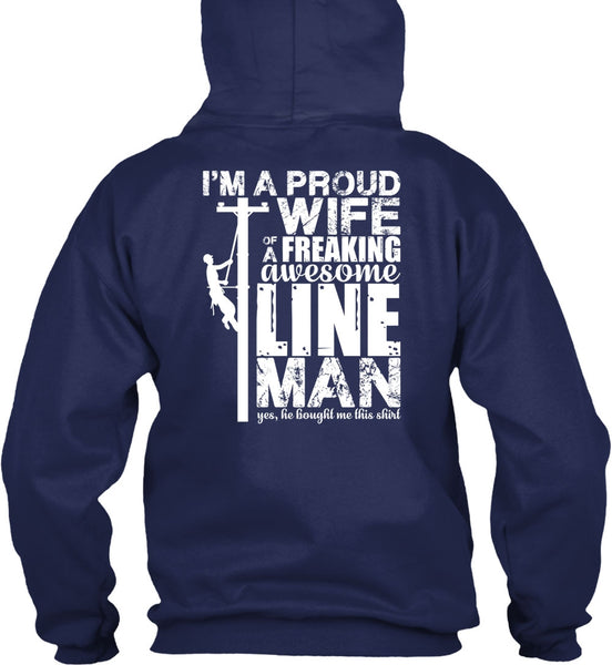 I'm A Proud Wife T Shirt, Awesome Lineman T Shirt