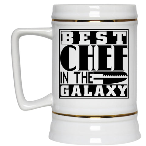 Awesome Gift For Chef Beer Stein 22oz, Best Chef In The Galaxy Beer Mug